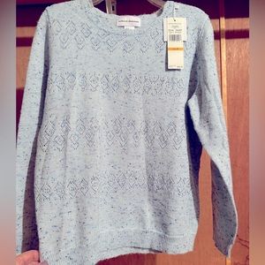 Light aqua blue Alfred dunner sparkly. NWT. Size Small